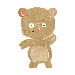 cartoon waving teddy bear