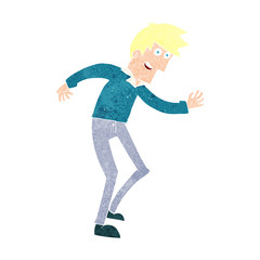 cartoon happy man dancing