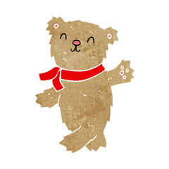 cartoon waving teddy bear
