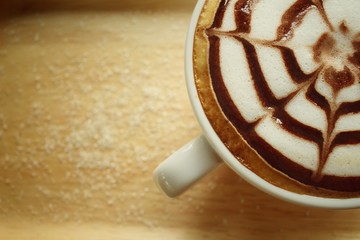 Vintage latte art coffee