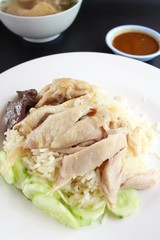 Rice steamed with chicken