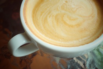 Vintage latte coffee