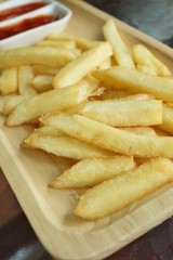 French fries with ketchup
