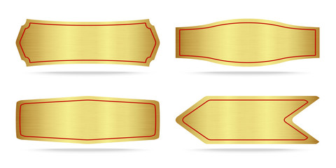 Set of Metallic gold name plate