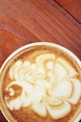 Vintage latte art coffee