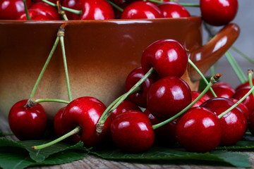 sweet cherry on the table