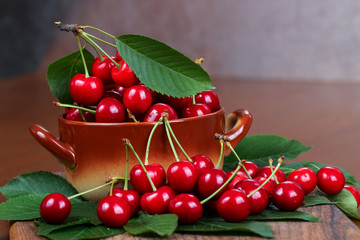 sweet cherry on the table
