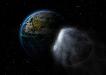 Asteroid on collision path with earth