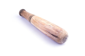 wooden pestle isolated on white background