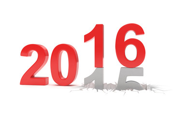 2015-2016 change new year 2016 isolated