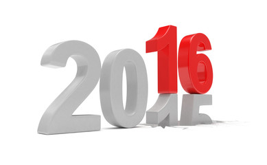 2015-2016 change new year 2016 isolated