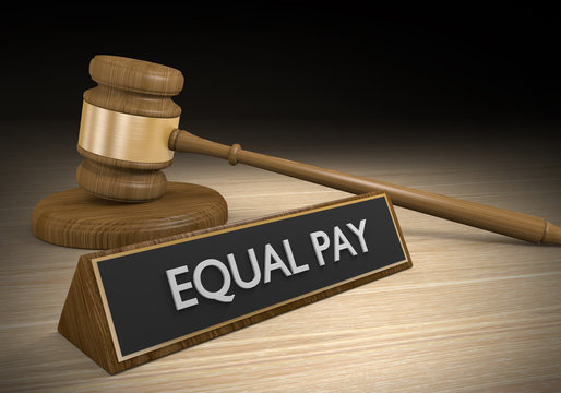 Court legal concept of equal pay for equal work for women and minorities