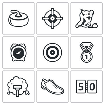 Curling Icon Set