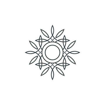 Symmetric ornament vector sign