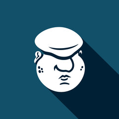 Cartoon immigrant head icon. Vector Illustration