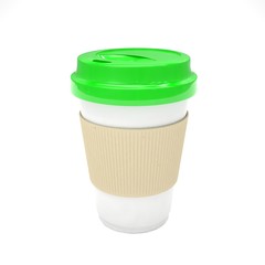 Coffee to go on white