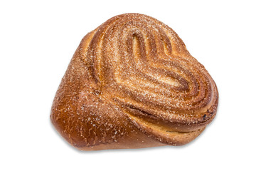 Cinnamon roll closeup on a light background