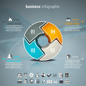 Business infographic made of arrows.
