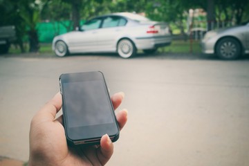 Woman using smart phone