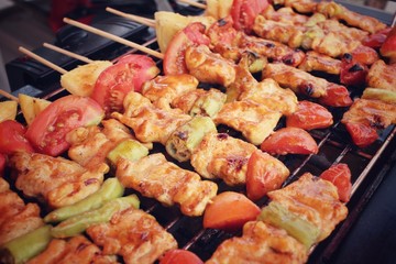 Bar-B-Q or BBQ grill of meat
