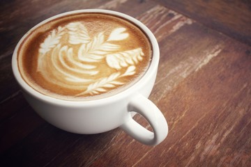 Vintage latte art coffee