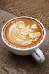 Vintage latte art coffee