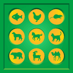 Abstract creative concept vector set of animals icons for web