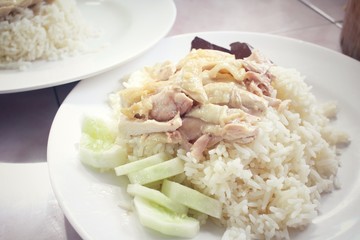 Rice steamed with chicken