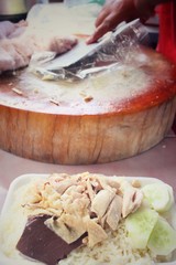 Rice steamed with chicken