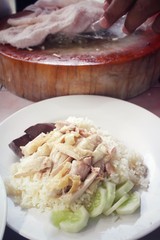 Rice steamed with chicken