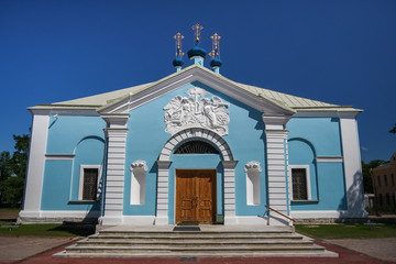 Facade of Sampsonievsky Cathedral, Saint-Petersburg, Russia
