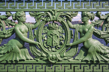 Bridge lattice fance in Saint-Petersburg, Russia