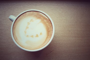 Vintage latte art coffee