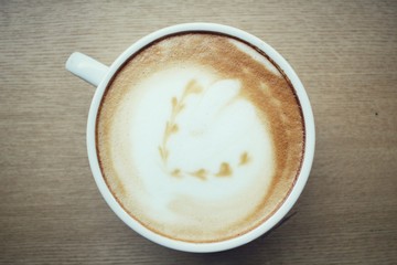 Vintage latte art coffee