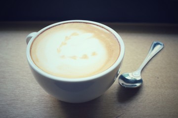 Vintage latte art coffee