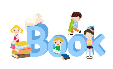 children and book