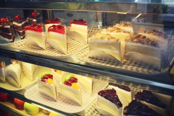 Cakes at coffee shop