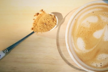 Vintage latte art coffee