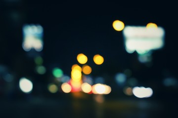 Fototapeta premium Blurred of car in city at night