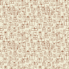 Seamless texture with gift boxes. 