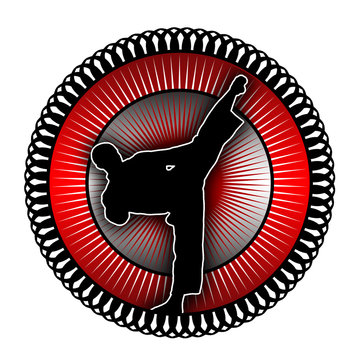 Emblema chute fundo vermelho