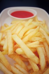 French fries with ketchup