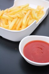 French fries with ketchup