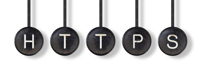 Typewriter buttons, isolated - Https