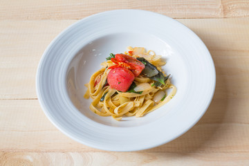 Pasta with tomato and basil