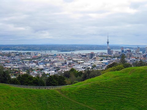 Aerial View of Auckland City, New Zealand, from Mount Eden