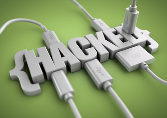 Hacked title with data cables plugged in to it.