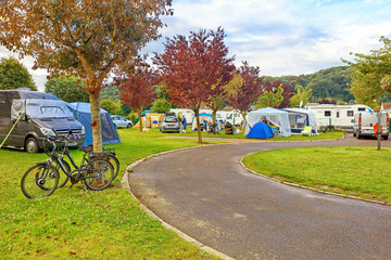 European campsite for cars and trailers