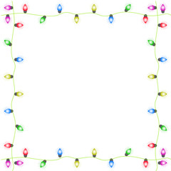 Merry christmas with Colourful Glowing Christmas Lights