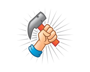 handheld hammer © vector_factory